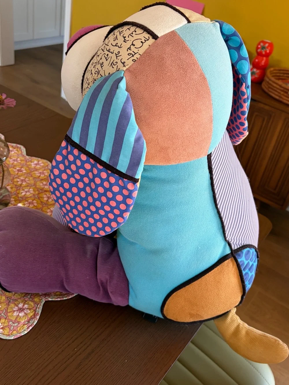 Patchwork Plush Dog Toy - Blue & Multicolor - Extra Large Limited